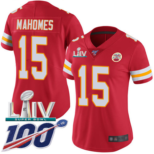 Kansas City Chiefs Nike #15 Patrick Mahomes Red Super Bowl LIV 2020 Team Color Women Stitched NFL 100th Season Vapor Untouchable Limited Jersey